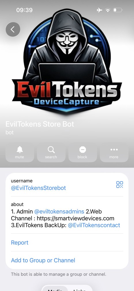 نفوذ با فیشینگ device code توسط EvilTokens به حسابهای سازمانی 1 نماگرفت ربات Telegram متعلق به EvilTokens