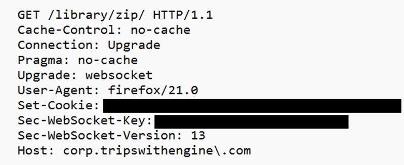 بدافزار NeedyMantis در عملیات هدفمند پس از نفوذ شناسایی شد 8 An HTTP request for a ZIP file in a web browser, specifying various cache control and connection settings.
